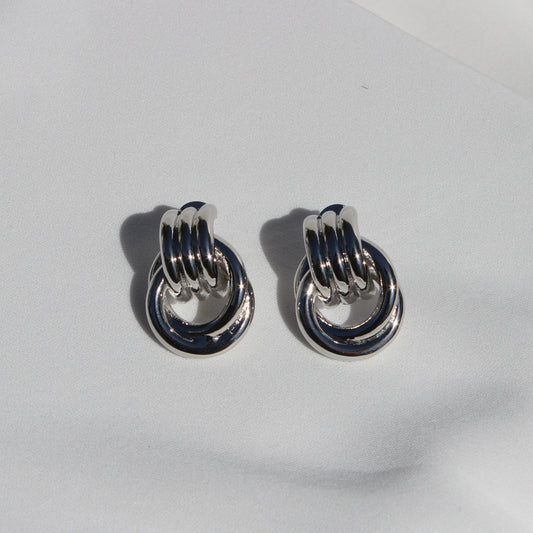 Double Knot Studs Silver