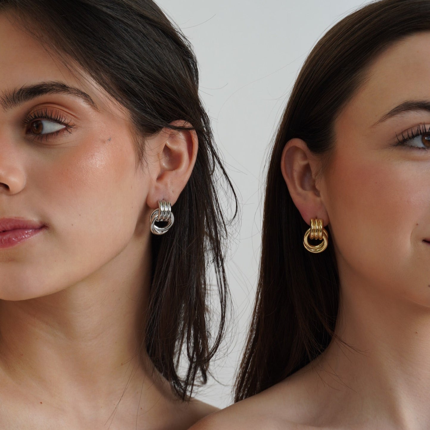 Double Knot Studs Silver