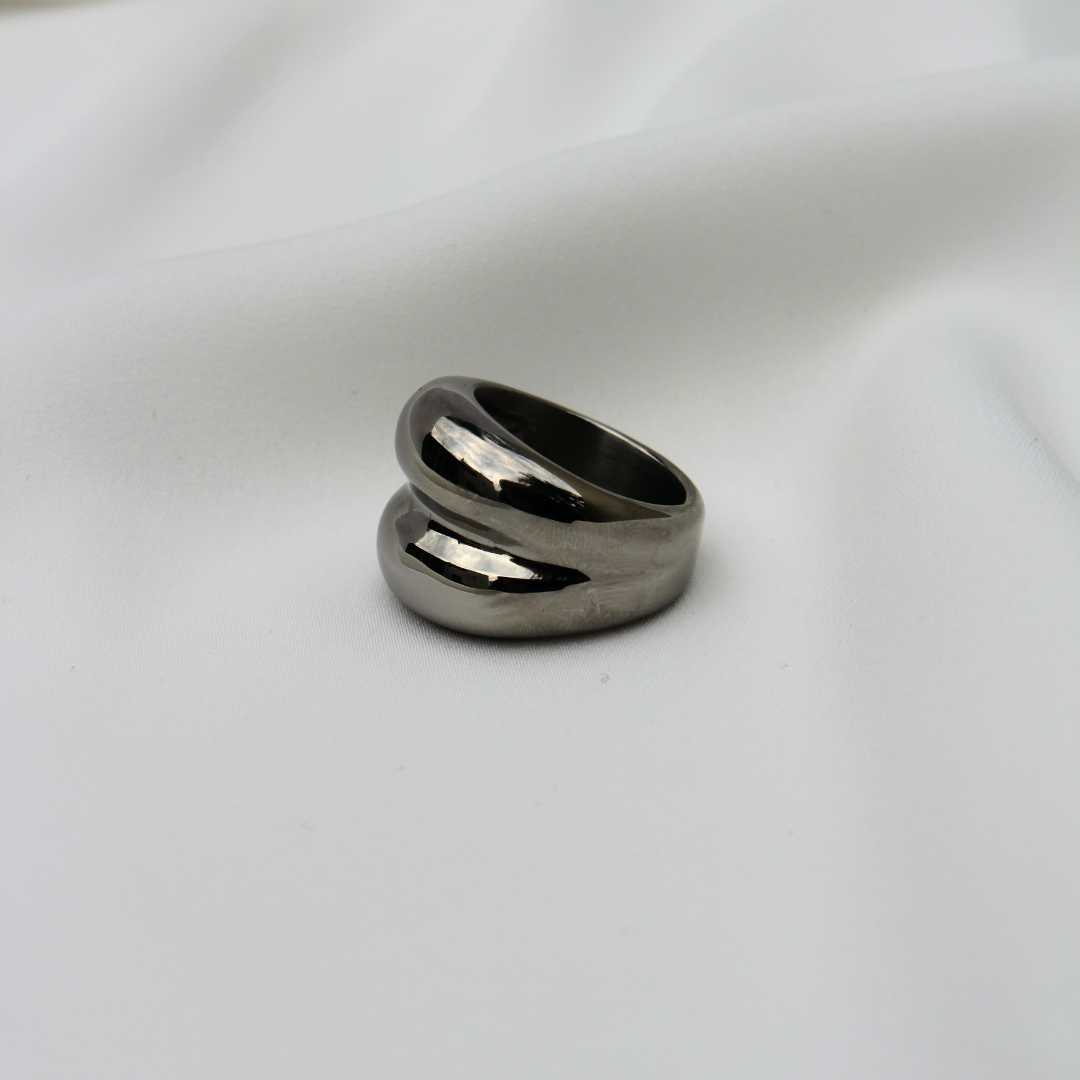 Chunky Double Ring Silver