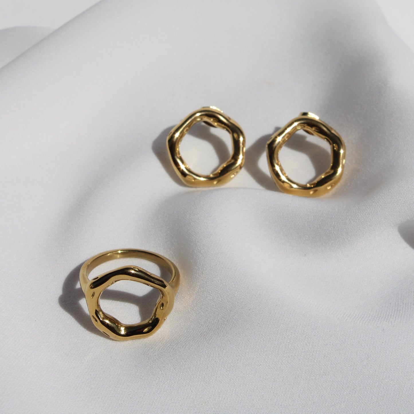 Textured Circle Studs