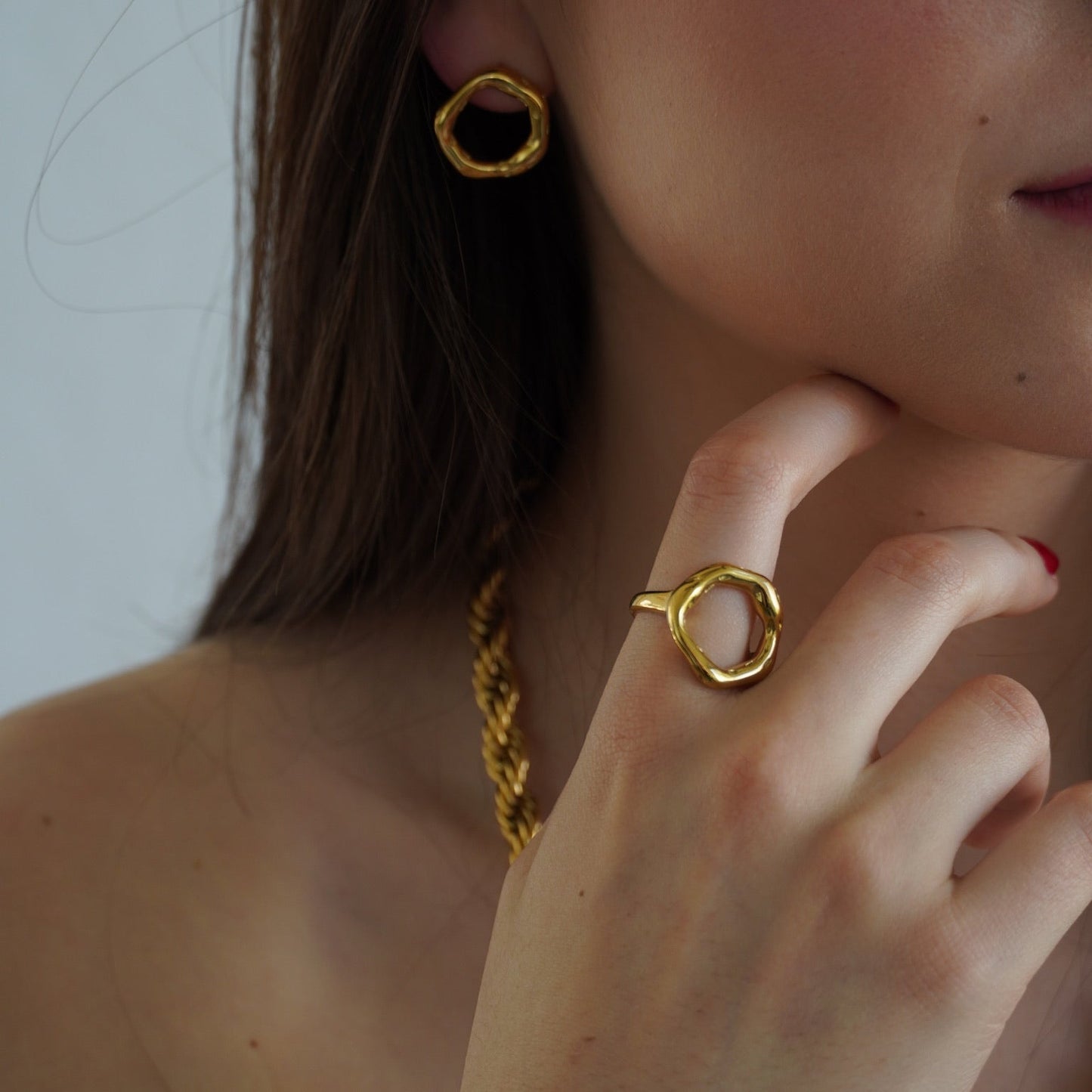 Textured Circle Ring