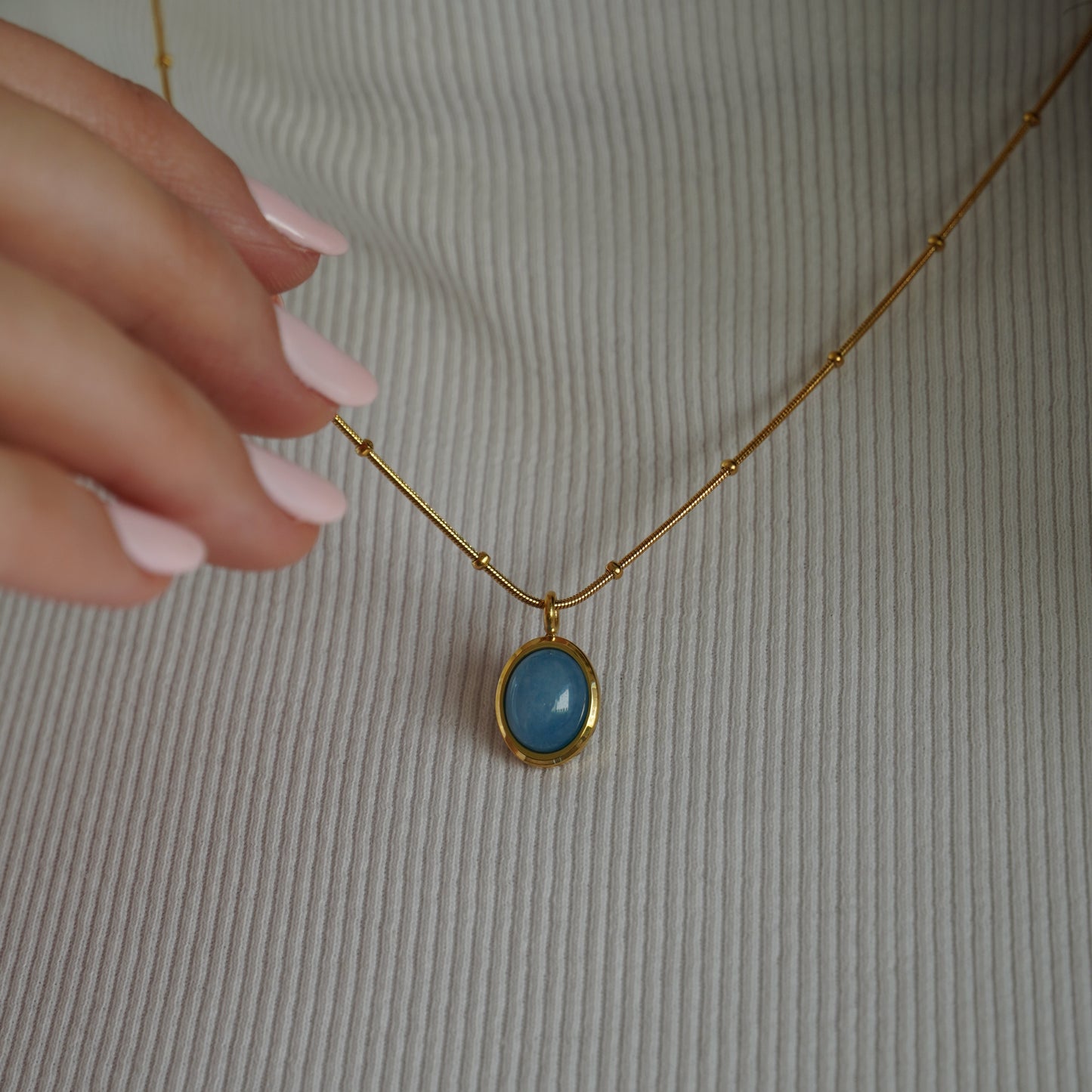 Light Blue Charm Necklace