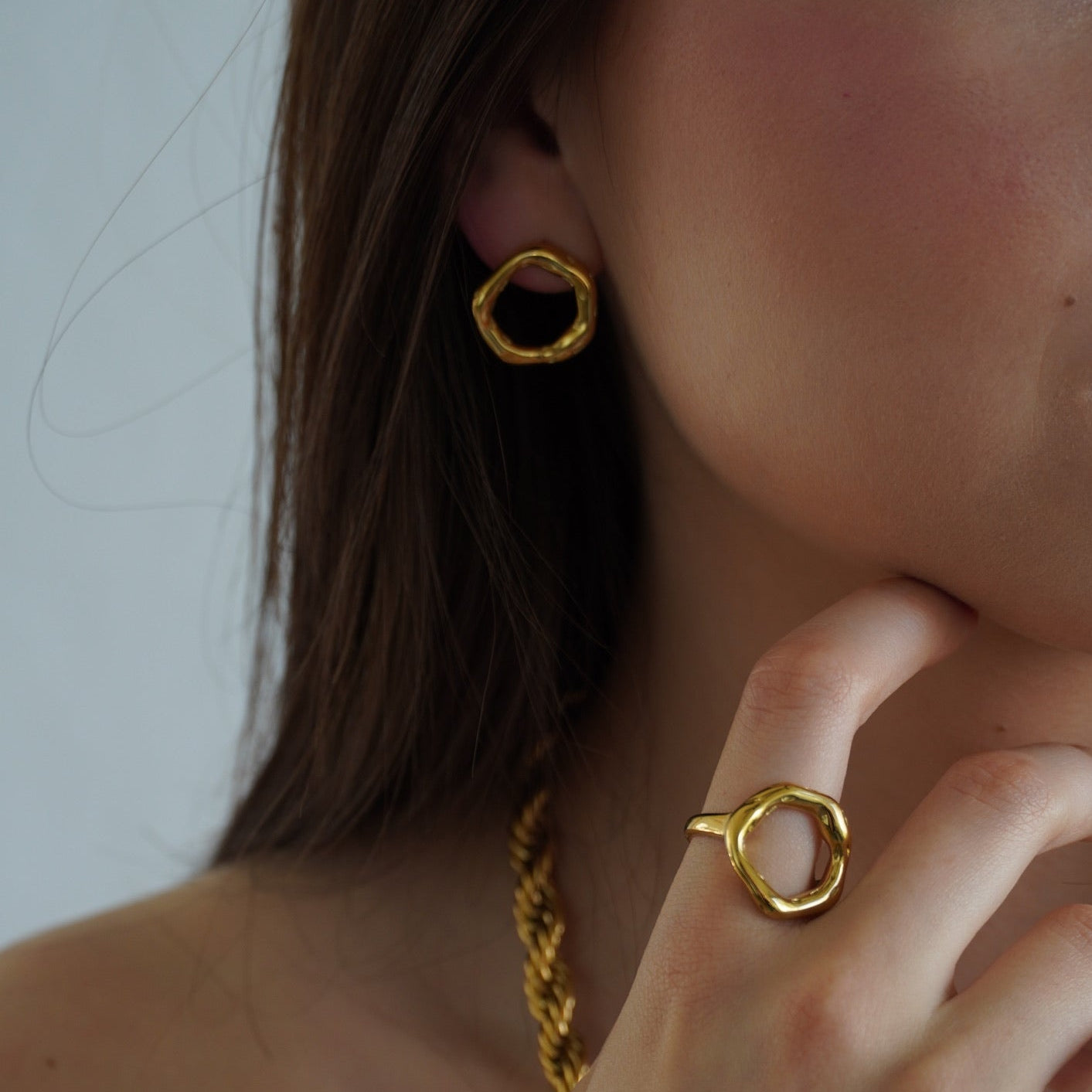 Textured Circle Studs