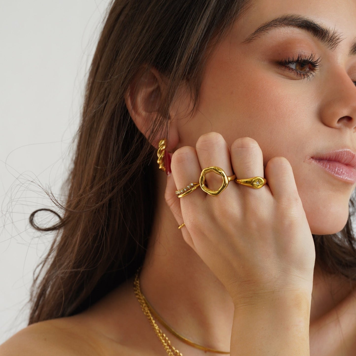 Textured Circle Ring
