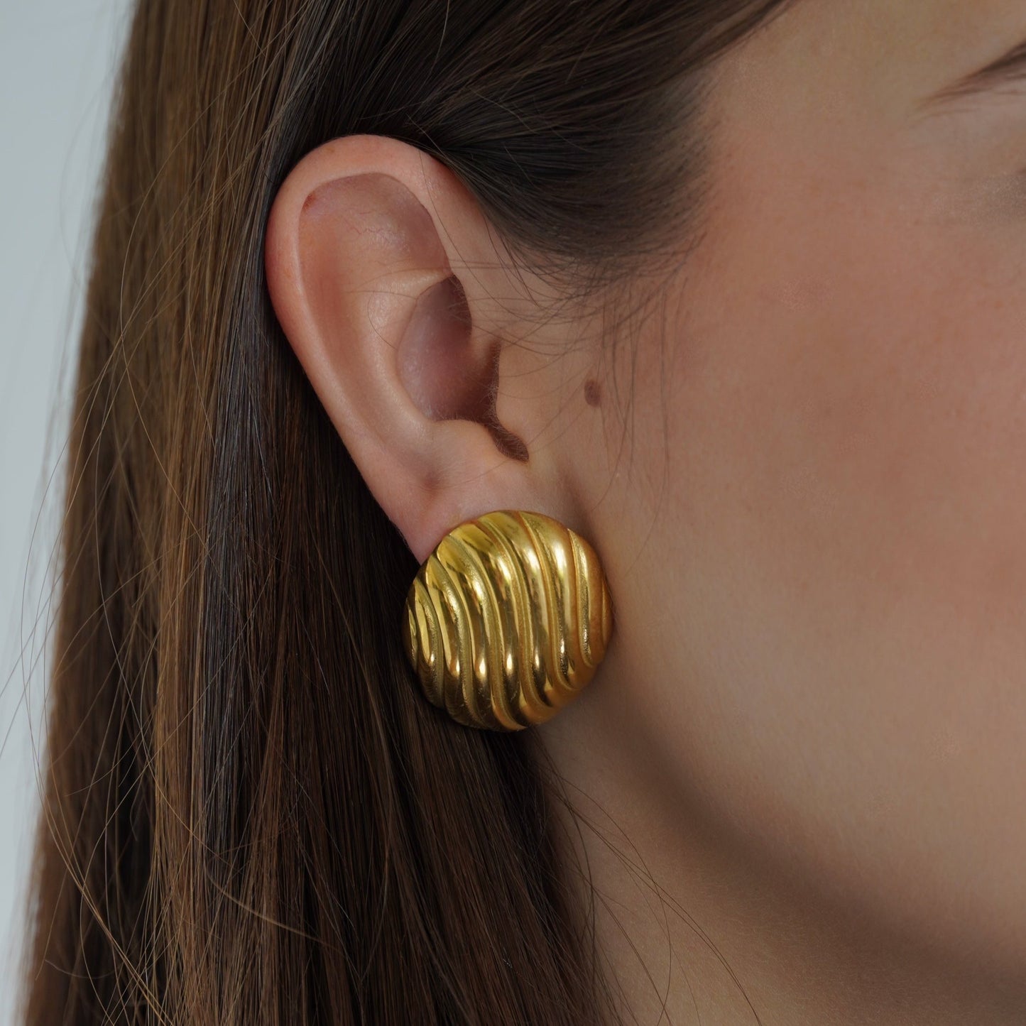 Oval Textured Earrings