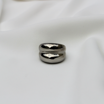 Chunky Double Ring Silver