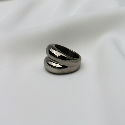 Chunky Double Ring Silver