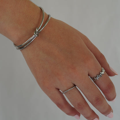 Thin Twisted Ring Silver