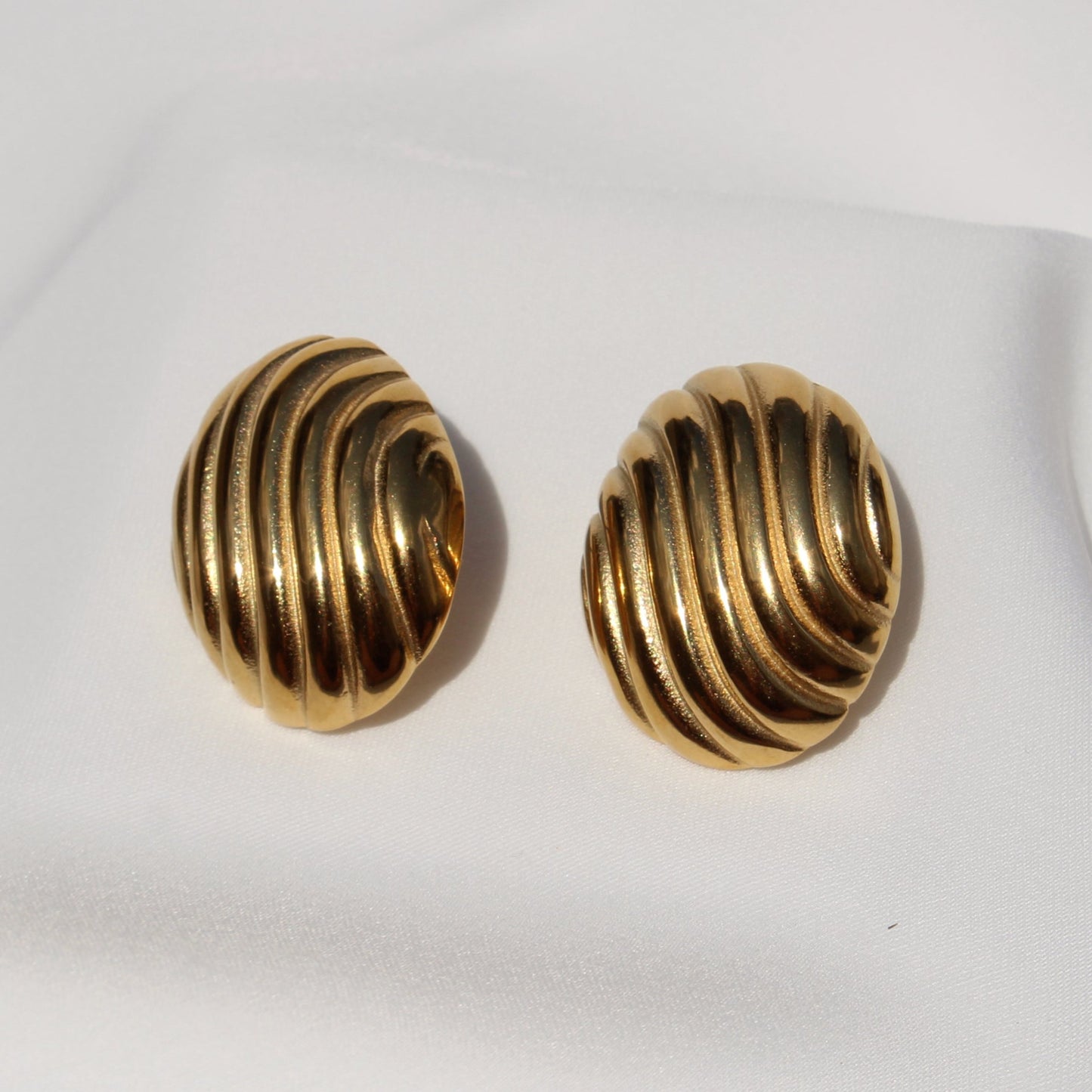 Oval Textured Earrings