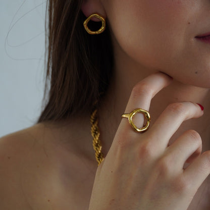 Textured Circle Ring