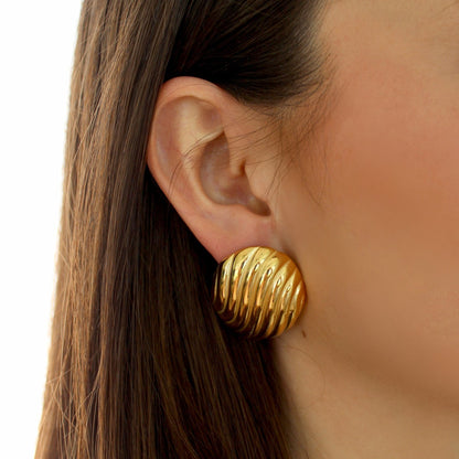 Oval Textured Earrings