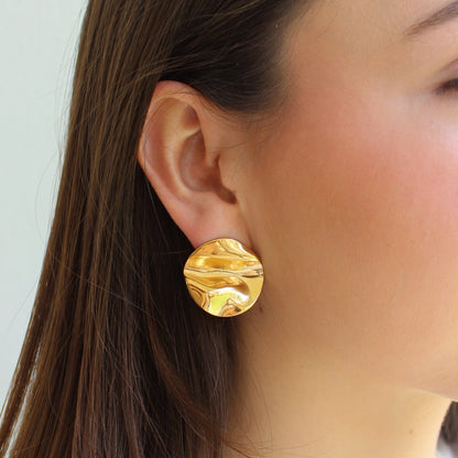 Textured Circle Earrings